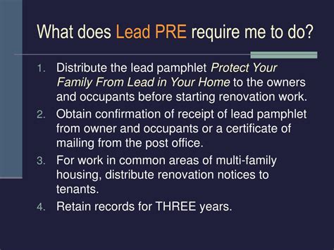 PPT - The Lead-Based Paint Pre-Renovation Education Rule PowerPoint