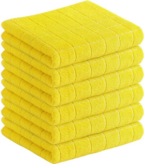 Amazon Homaxy Cotton Terry Kitchen Towels Yellow X