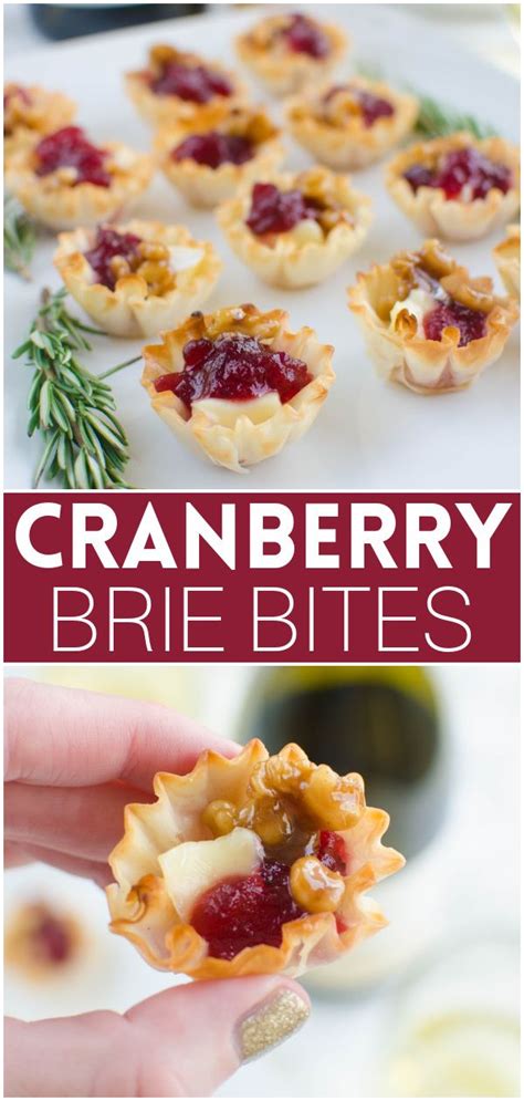 Cranberry Brie Bites Recipe Brie Bites Cranberry Appetizer Easy