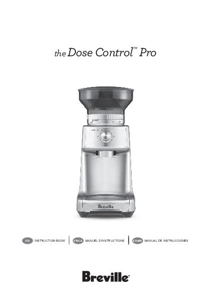 Breville Dose Control Pro Instructions Components Troubleshooting Guide