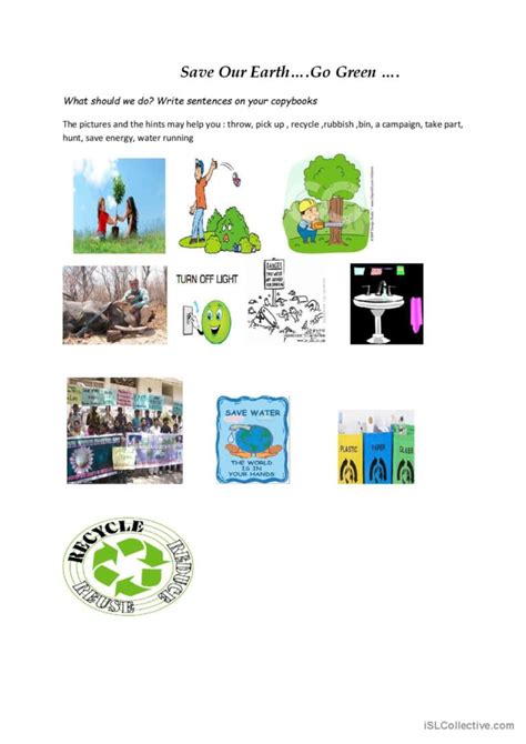 Save The Earth English Esl Worksheets Pdf And Doc