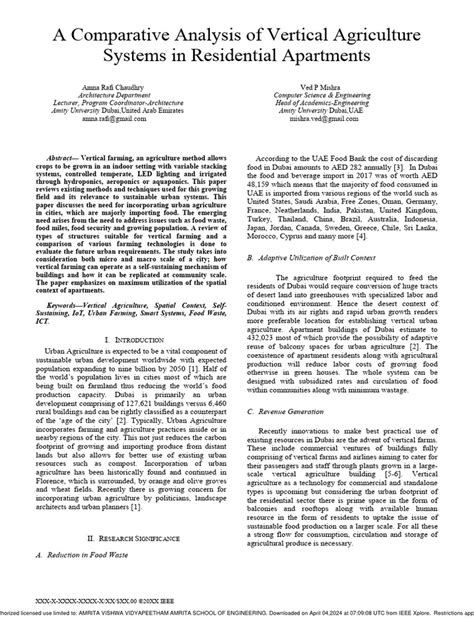 A Comparative Analysis of Vertical Agriculture Systems in Residential Apartments | PDF ...