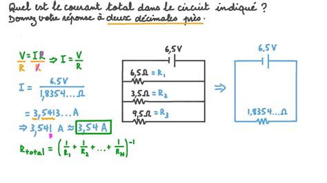 Vidéo question Calcul du courant total dans un circuit en parallèle