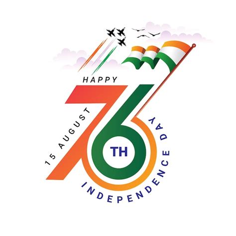 Premium Vector 76th India Independence Day Celebration Logo Banner