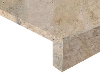 Antique Travertine Drop Edge Pool Coping No Joins Solid Piece Of