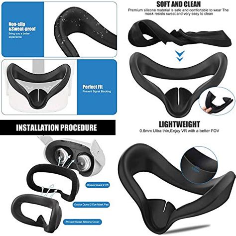 Ansippf Accessories For Oculus Quest Vr Face Cover Pcs White