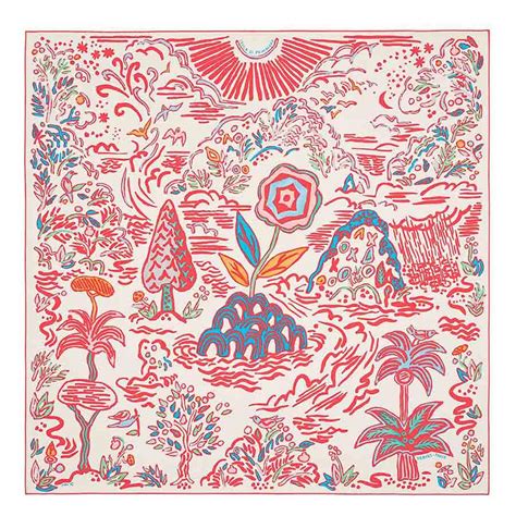 Mua Khăn Hermès Isola Di Primavera Scarf 90 Màu Hồng Đỏ Hermès Mua