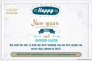 Luxury Golden Happy New Year 2023 Wishes With Company Logo