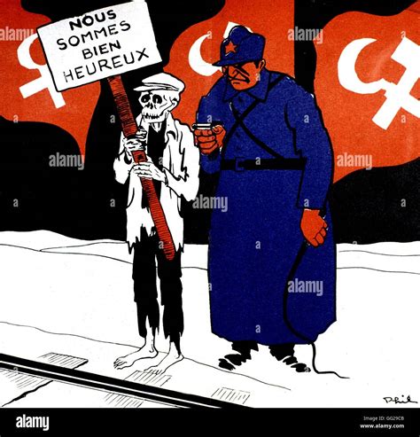 Anti-bolshevik satirical cartoon by Phil in the newspaper "L'Espoir ...