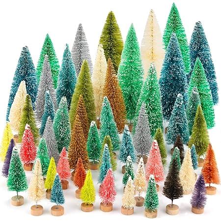 Amazon Onesing Pcs Mini Christmas Tree Bottle Brush Trees With