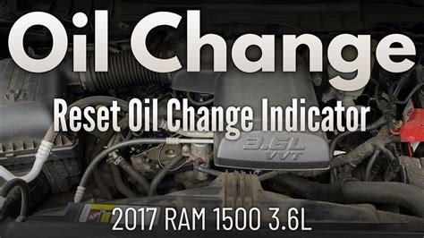 2017 Ram 1500 3 6L Oil Change And Reset Oil Change Indicator YouTube