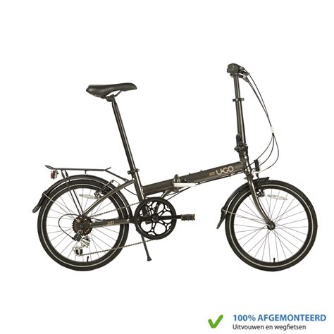 Just U•go Vouwfiets Just D6 Iron Grey Dahon Vouwfietsennl