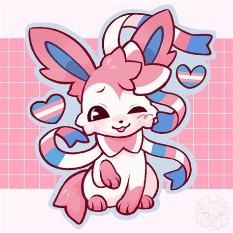 Cute Transgender Sylveon Pride Sticker Etsy UK