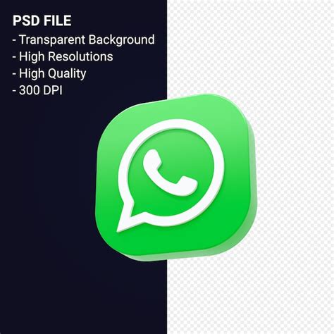 Renderiza O D Do Logotipo Do Whatsapp Isolada Psd Premium