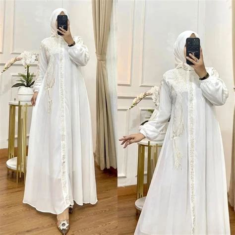 Jual Ceruty Bunga Dress Dress Muslim Kondangan Wanita Bahan Ceruty