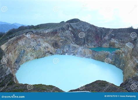 Scenic Three Colored Lakes Kelimutu Ende Stock Photo Image Of