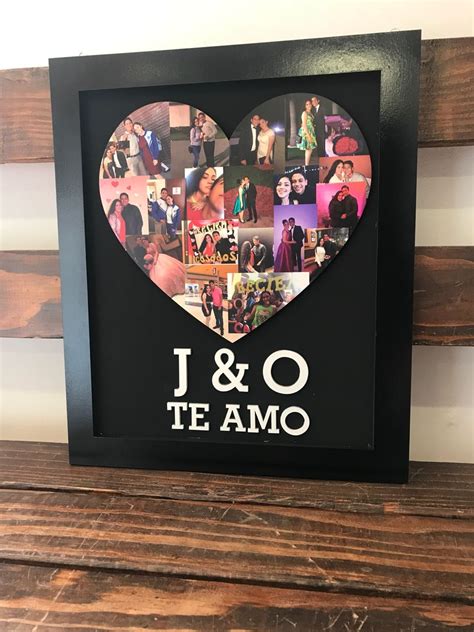 Regalo Perfecto Cuadro De Madera Con Corazon Con Fotos Enca Regalos De Cumpleaños Para