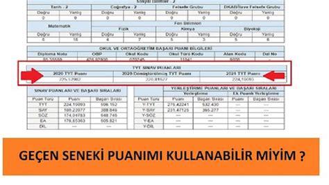 GEÇEN SENEKİ TYT PUANINI KULLANMA NASIL KULLANILIR GÖRÜNTÜLÜ