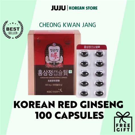 Cheong Kwan Jang Korean Red Ginseng 100 Capsules 6 Years Old Extract