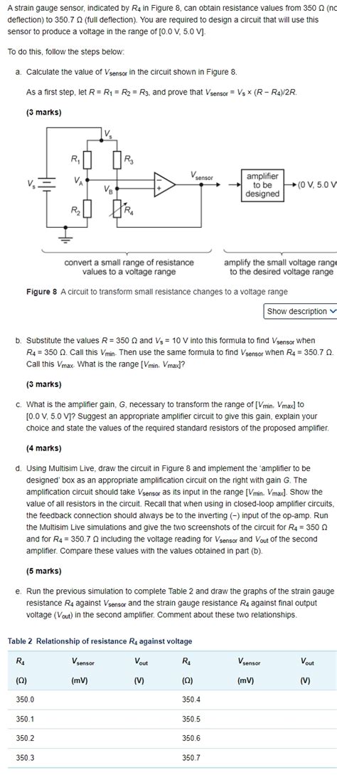 Solved A strain gauge sensor, ﻿indicated by R4 ﻿in Figure | Chegg.com