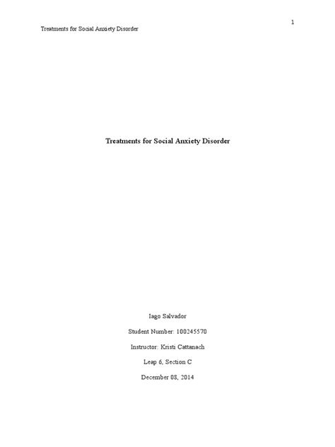 Overcoming Social Anxiety A Survey Of Effective Treatment Options