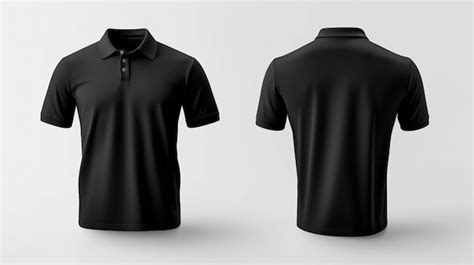 Black Polo Shirts Mockup Front And Back Design Premium Ai Generated Image