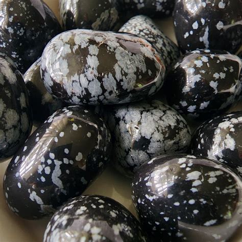 Snowflake Obsidian Tumble Stone Lovely Sunshine Crystals