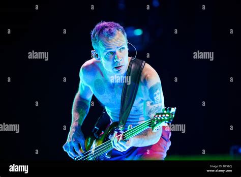 Flea Of Red Hot Chili Peppers Performing Live At The O Arena London England Stock