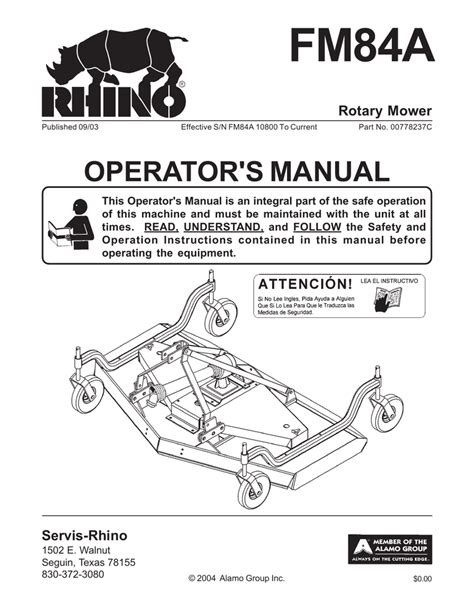 Servis Rhino Fm84a User Manual Manualzz