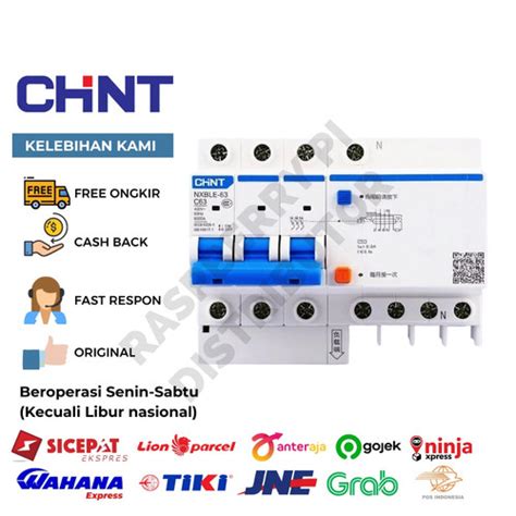 Jual CHINT RCBO ELCB MCB NXBLE 63 3P N 6kA 50A 63A 30MA 300MA 63A