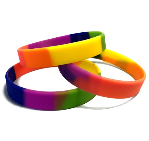 Silicone Rainbow Wristbands Uk