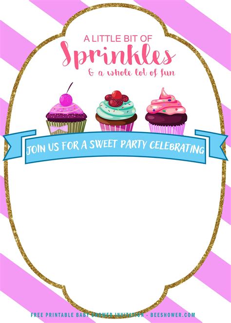 Free Sweet Sprinkles Baby Shower Invitation Templates