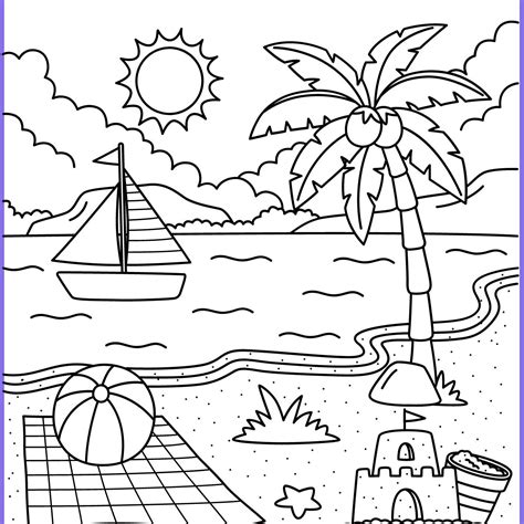 Desenhos De Praia Fácil - 6