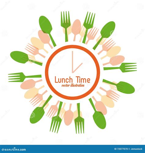 Lunch Time Design Menu Icon Flat Illustration Editable Vector Stock