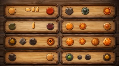 Charming Wood Textured Boards Compose Cartoon Menu Interface With