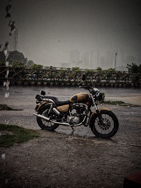 1920x1080px 1080p Free Download Bike In Rain Army Color Bike Biker Bullet Bullet 350