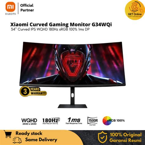 Promo Xiaomi Mi Monitor 34 Inch G34WQi WQHD Ultrawide 180Hz Curved