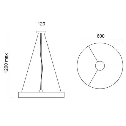 HALO Hanglamp 1X E27 Metaal Zwart Mat Gouden Koper D 60cm