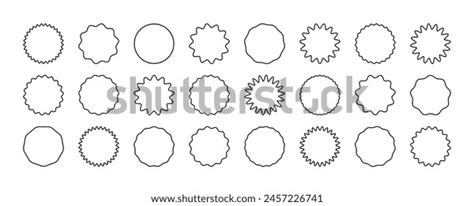 Zig Zag Wavy Edge Line Circle Stock Vector Royalty Free