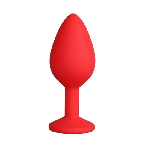 STIMULATEUR PLUG CHAPELET Red Bouchon Anal en Silicone plaqué