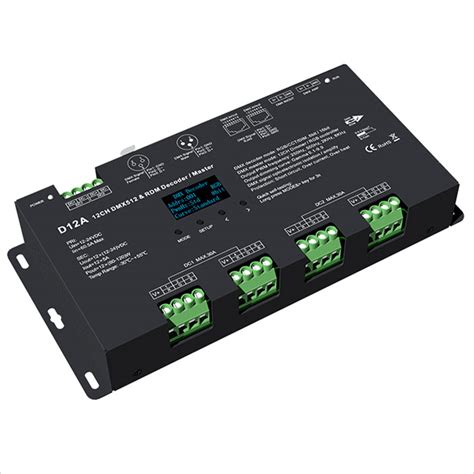 12 Channel LED DMX512 And RDM Decoder Master 5A CH 12 24V OLED