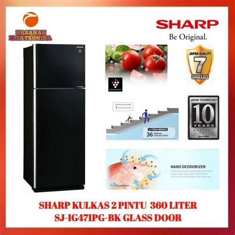 Jual Sharp Kulkas Pintu Sj Ig Pg Bk Liter Jtech Inverter Di