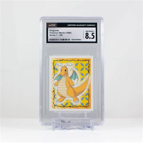 Pokemon Dragonite 149 Merlin Sticker Series 1 Topps CGC 8 5 PSA