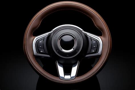 Premium AI Image Leather Covered Steering Wheel With Separate Button