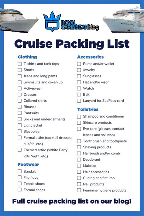 115 Item Ultimate Cruise Packing List Printable Pdf Artofit