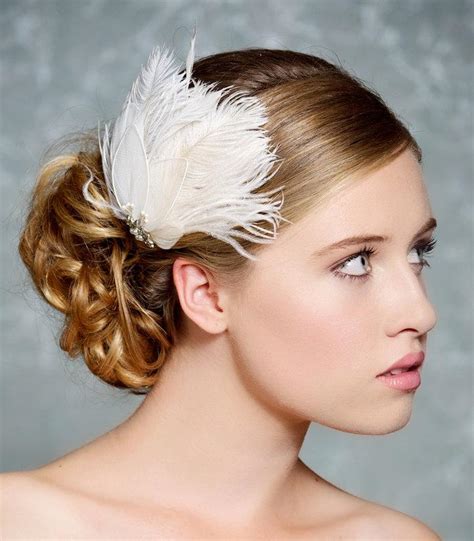 Fascinator Bridal Fascinator Ivory Feather Fascinator Head Piece