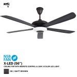 Km Lighting Product Nsb Ceiling Fan X Led Ob Matt Brown