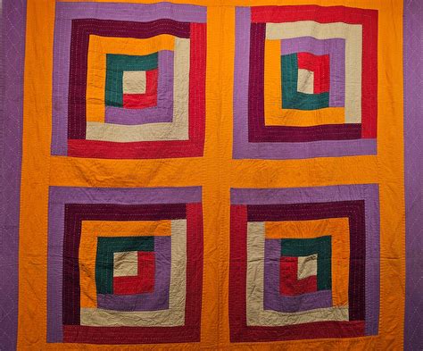 Mid 20th Century African American Southern Quilt In Red Purple Green Orange For Sale At 1stdibs