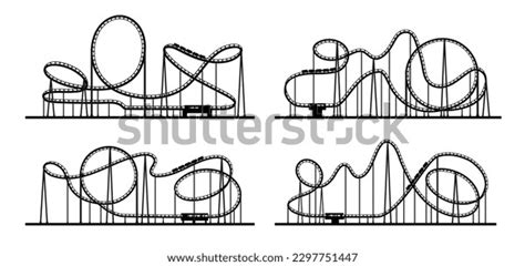 Roller Coaster Loop Rollercoaster Silhouette Amusement Stock Vector (Royalty Free) 2297751447 ...