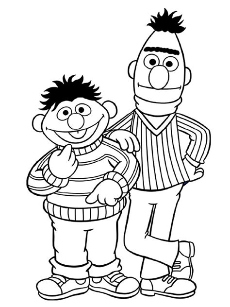 Bert and Ernie Coloring Page - Funny Coloring Pages